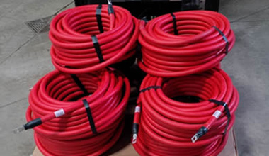 red distribution cables stacked
