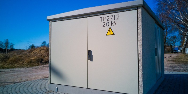 enclosed electrical equipment behind a door